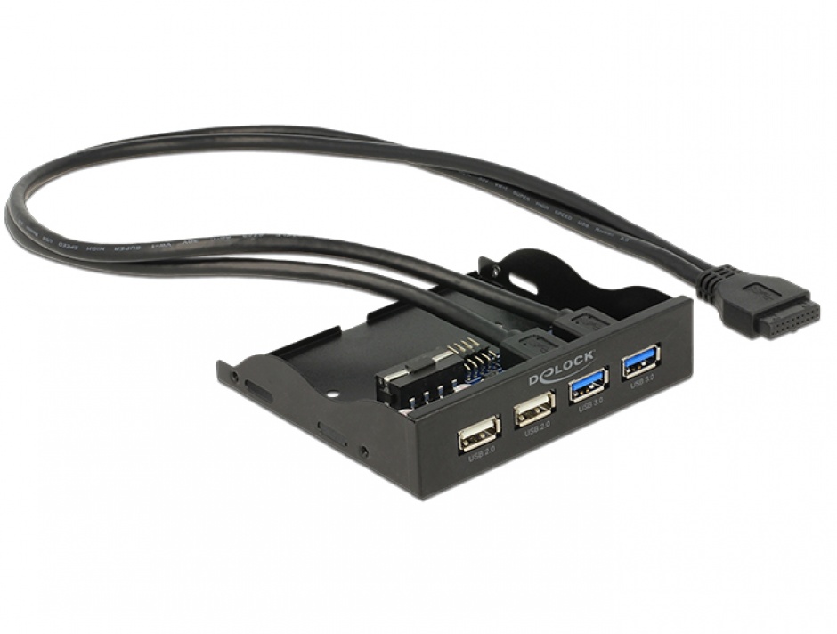 Imagine Front Panel 3.5" la 2 x USB 3.0 + 2 x USB 2.0, Delock 62701